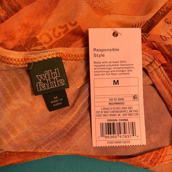 🩷🩷Wild Fable Orange Fitted Graphic Blouse - Picture 5 of 5